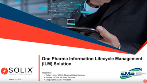 Die One Pharma-Information Lifecycle Management Solution (ILM)